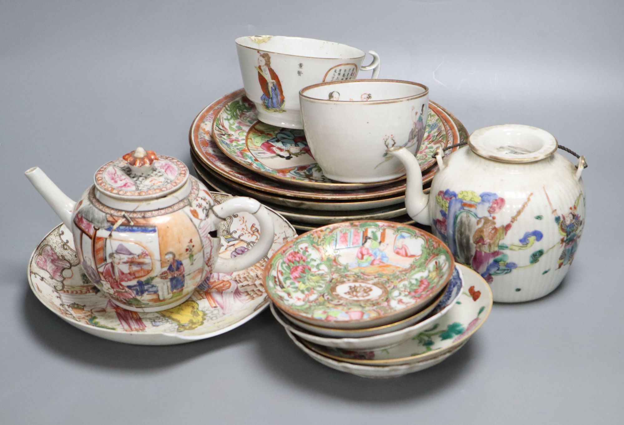 A group of Chinese famille rose tea wares, 18th/19th century